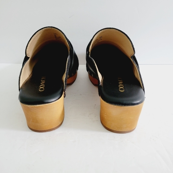 NEW Coach Finlay Blacl Suede Clogs - Picture 4 of 6